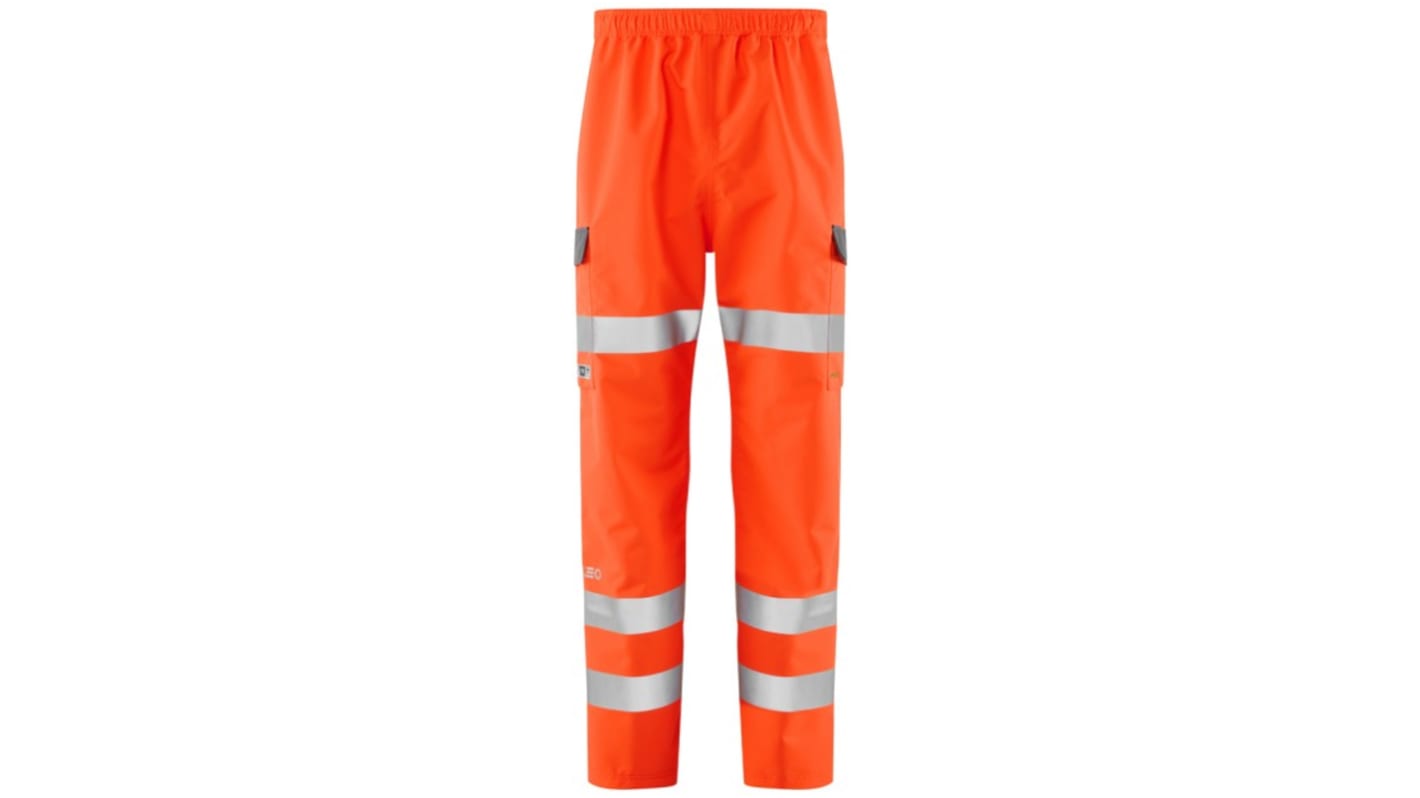 Leo Workwear WESTLEIGH Orange Breathable, Waterproof, Windproof Hi Vis Trousers