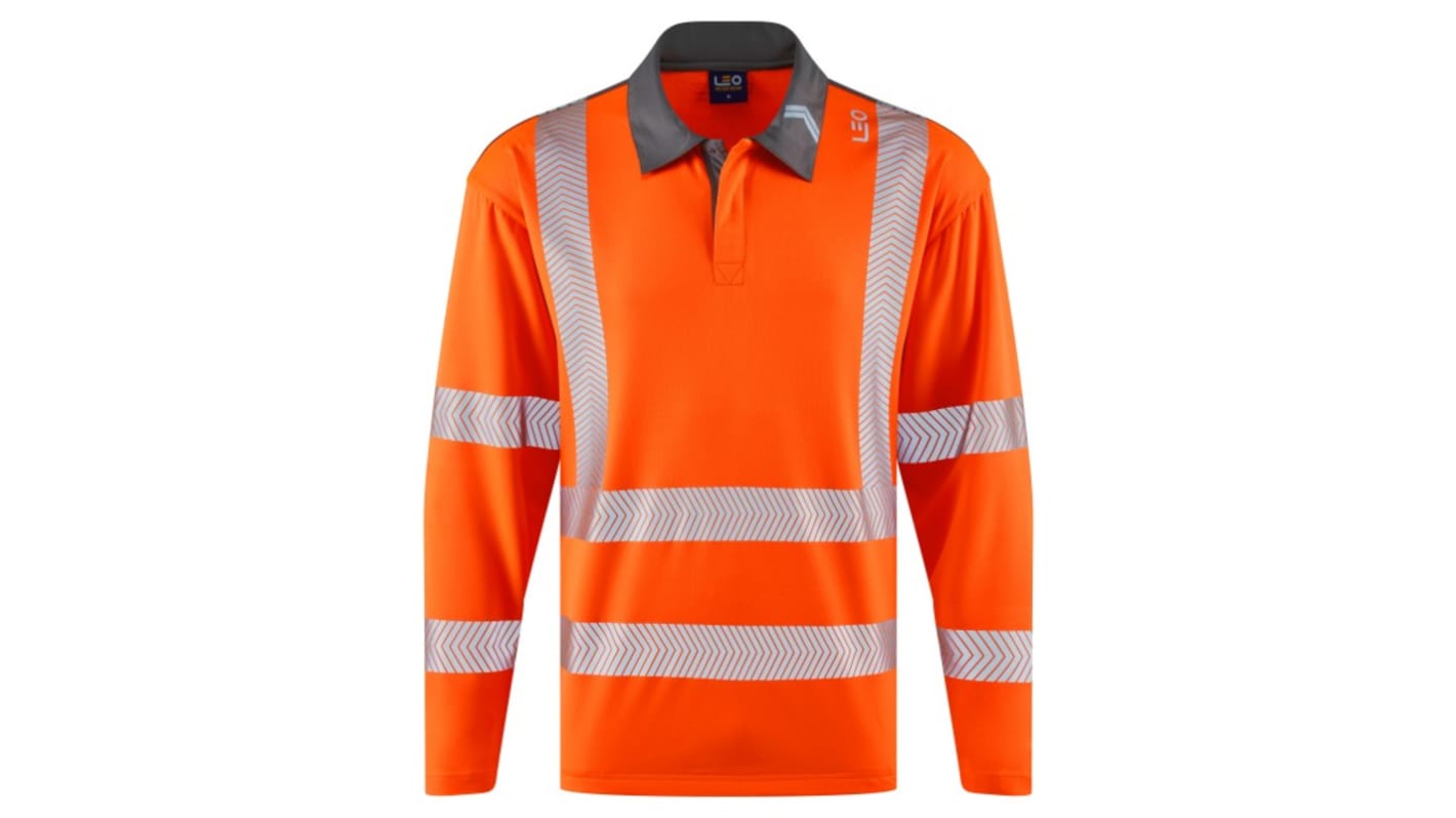 Leo Workwear GEORGEHAM Orange Men Hi Vis Polo Shirt