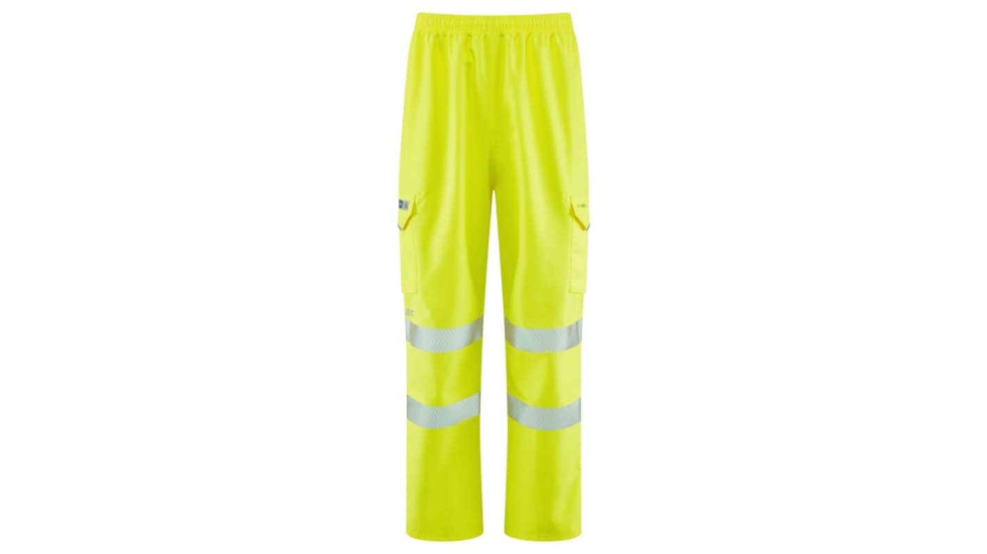 Leo Workwear INSTOW Yellow Breathable, Waterproof, Windproof Hi Vis Trousers Leg Length 27in