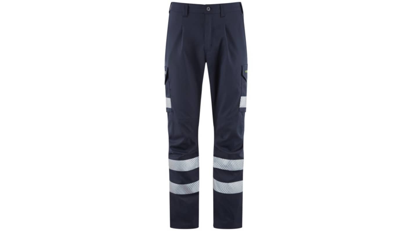 Leo Workwear WINSFORD Navy Durable, Lightweight Hi Vis Trousers