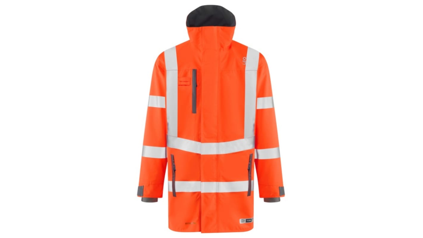 Leo Workwear EASTLEIGH Orange Unisex Hi Vis Jacket, M