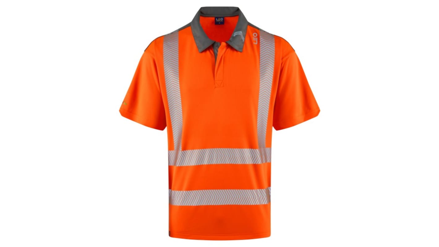 Leo Workwear TRIMSTONE Orange Men Hi Vis Polo Shirt