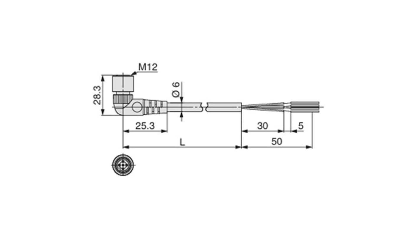 SMC EX500 Series Cable for Use with EX500 Interface Unit, Power Supply, Power to Valve, 24 V dc