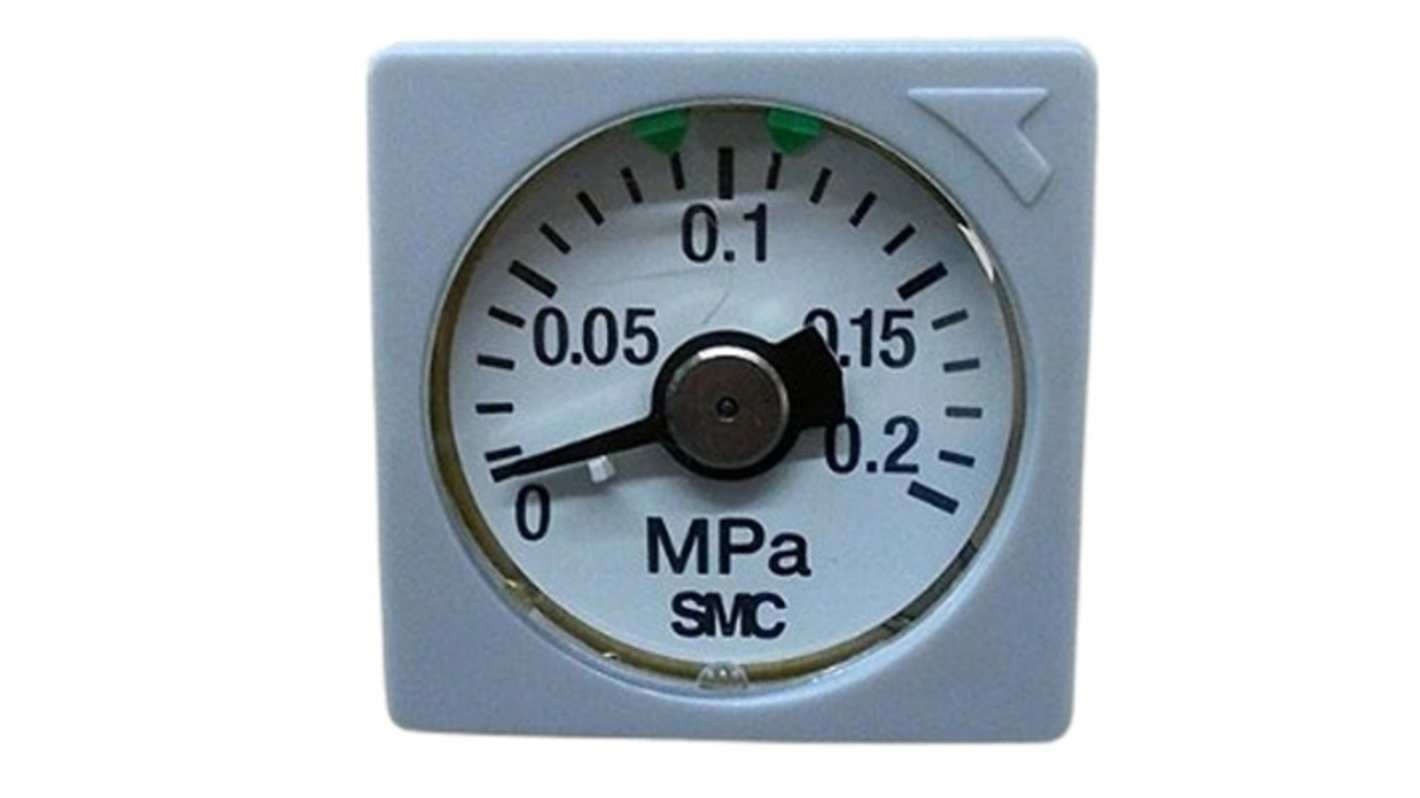 SMC NPT 1/8 Analogue Pressure Gauge 0.2mPa Panel 30mm Outside Diameter