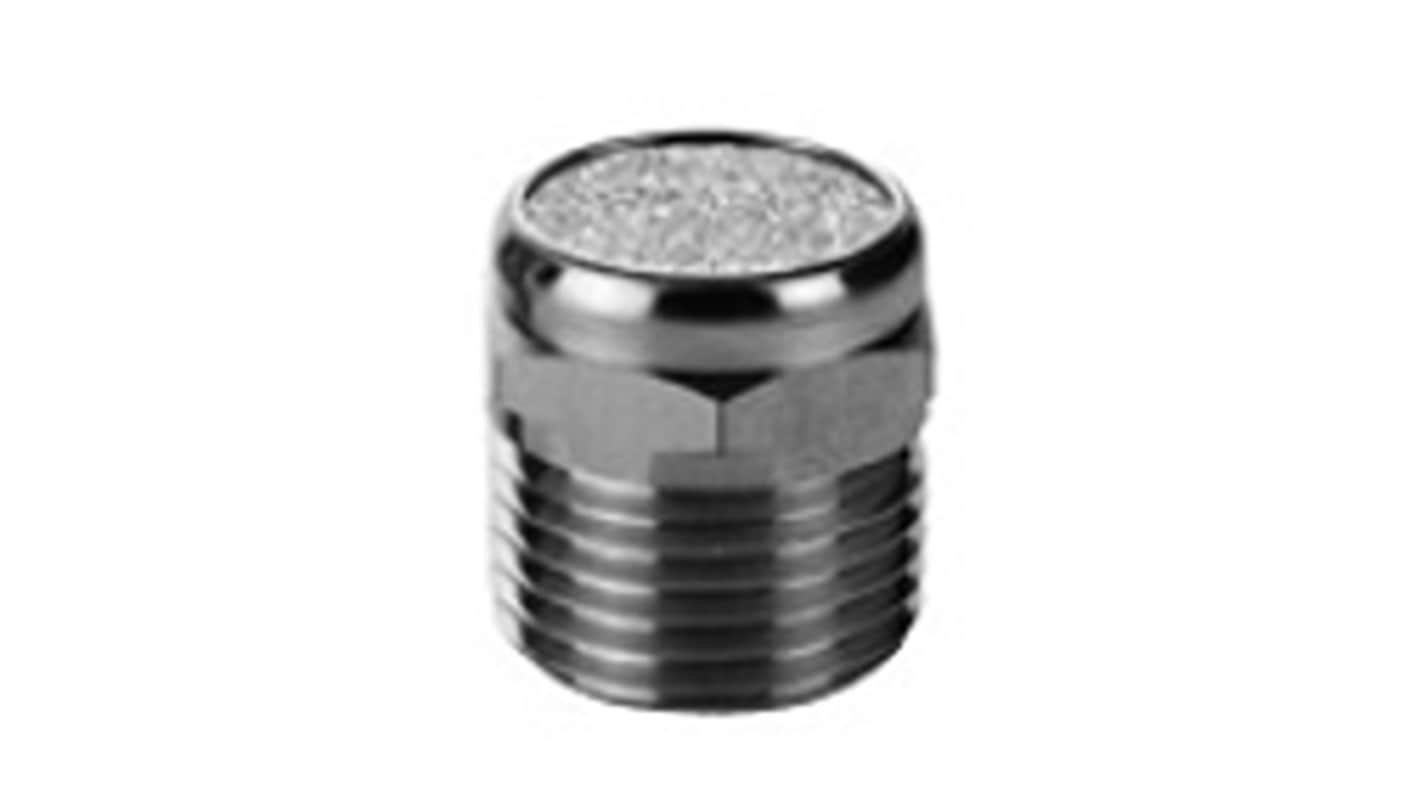 SMC ES Series Sintered Bronze Pneumatic Silencer, Threaded, R 1/8