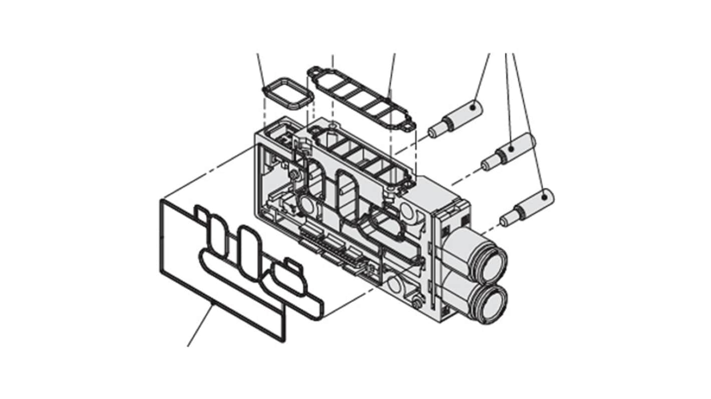 SMC JSY11M series One-Touch Fitting 4 mm Manifold Block for use with JSY1000 Series, JSY11M-2P-1DA-C4