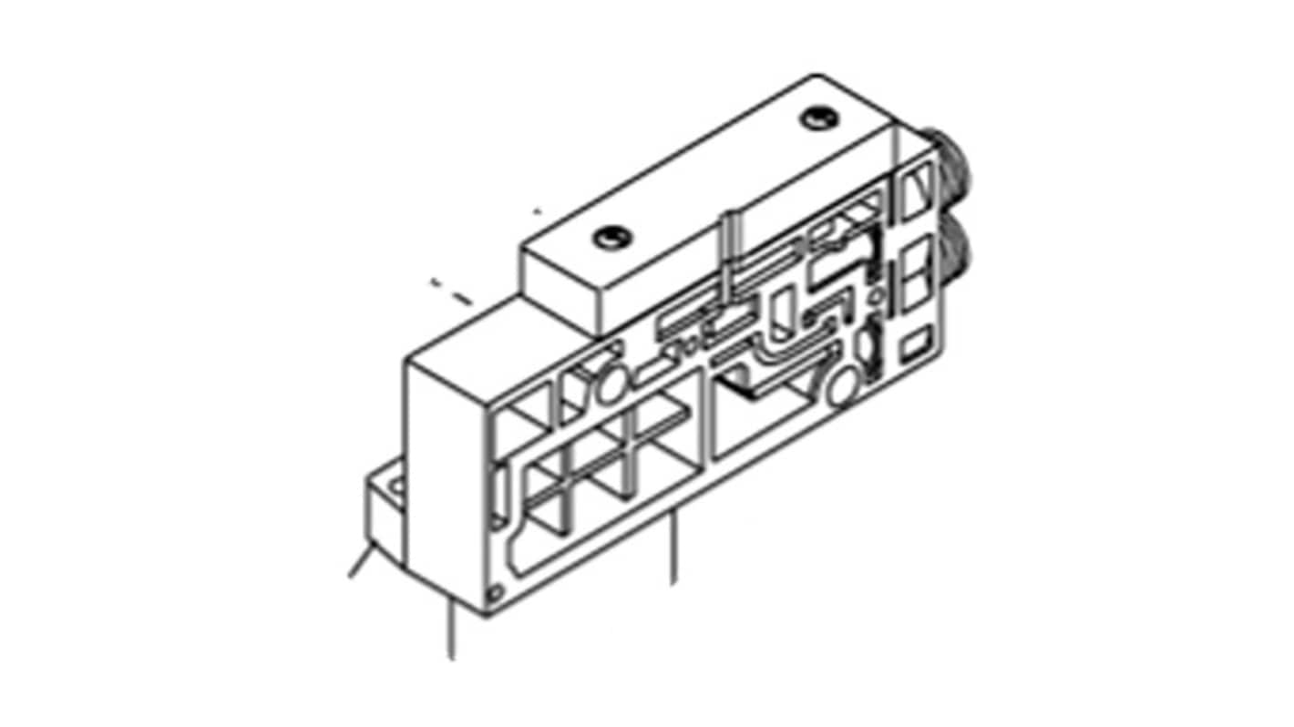 SMC SV1000 series One-touch Fitting 8 mm Manifold Block for use with Valve, SV1000-52U-2A-C8