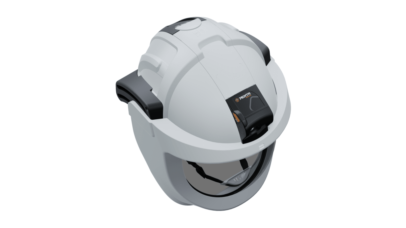 Penta Visarc White Hard Hats with Chin Strap, Adjustable