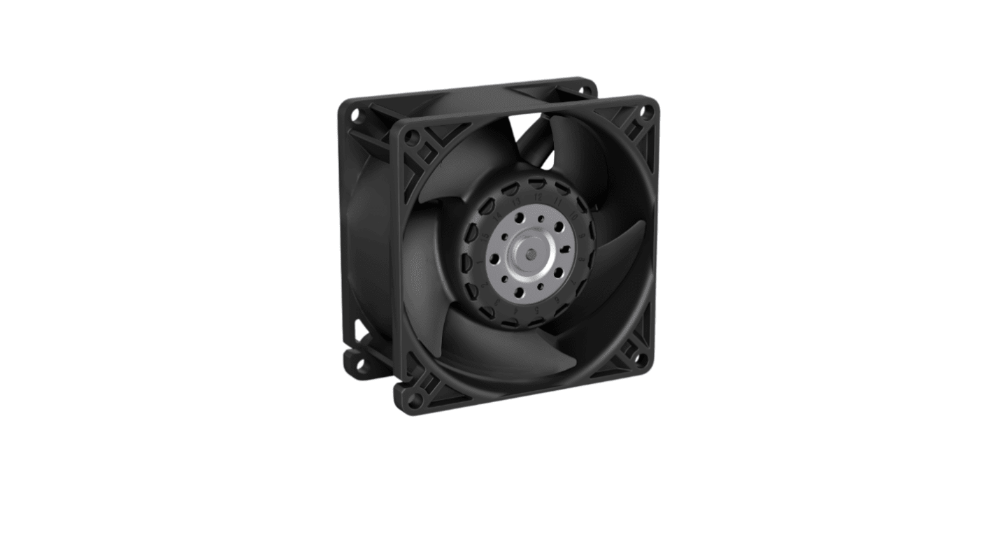 ebm-papst Series AxiForce 80 Series Axial Fan, 48 V dc, dc Operation, 135m³/h, 11.5W, 240mA Max, IP20, 80 x 80 x 38mm