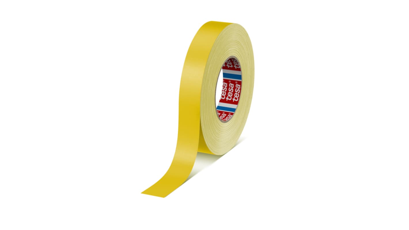 Tesa 04651-00520-00 Cloth Tape, 50m x 25mm, Yellow, Acrylic Coated Finish