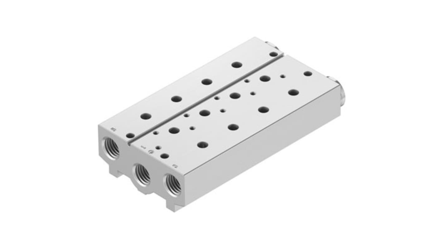 Festo VABM-B10 series 3 station NPT 3/8 Manifold for use with Solenoid And Pneumatic Valve, 8026271