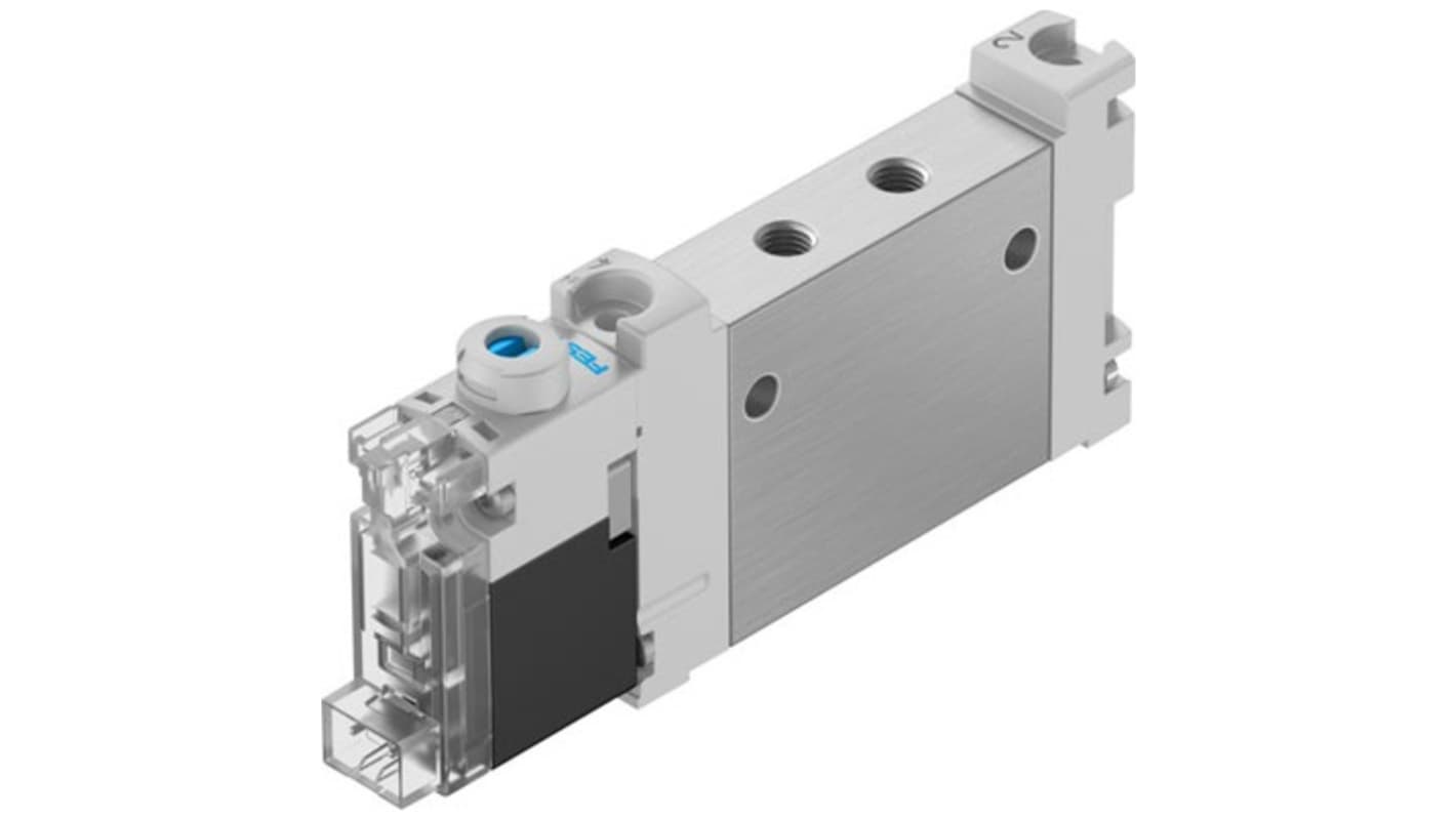 Festo 5/2-Way, Monostable Pneumatic Solenoid Valve - Electrical M5 VUVG Series 24V dc