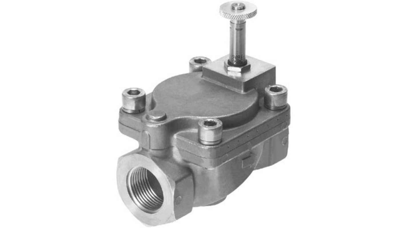 Festo 2/2-Way, Closed, Monostable Pneumatic Solenoid Valve - Electrical NPT 1/4 VZWM Series
