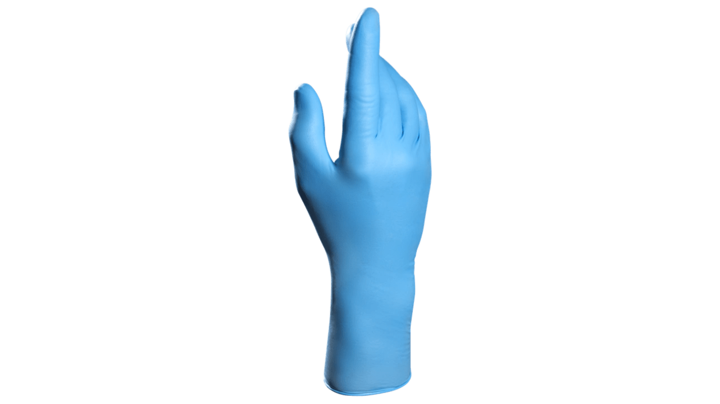 Mapa Solo 980 Blue No Nitrile Disposable Gloves, Size 7, Medium, 50Gloves per Pack