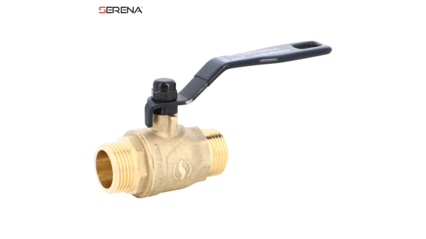 Sferaco Nickel Plated Brass Ball Valve, Ball Valve, Threaded, BSP 1in, 40bar Operating Pressure