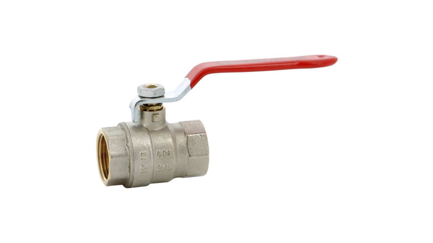 Sferaco Nickel Plated Brass Ball Valve, Ball Valve, Threaded, BSP 1/4in, 30bar Operating Pressure