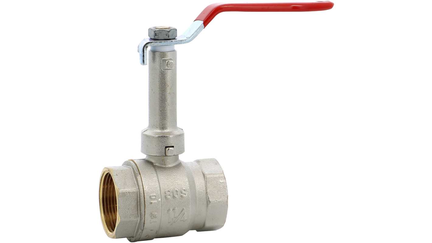 Sferaco Nickel Plated Brass Ball Valve, Ball Valve, Threaded, BSP 1 1/4in, 30bar Operating Pressure