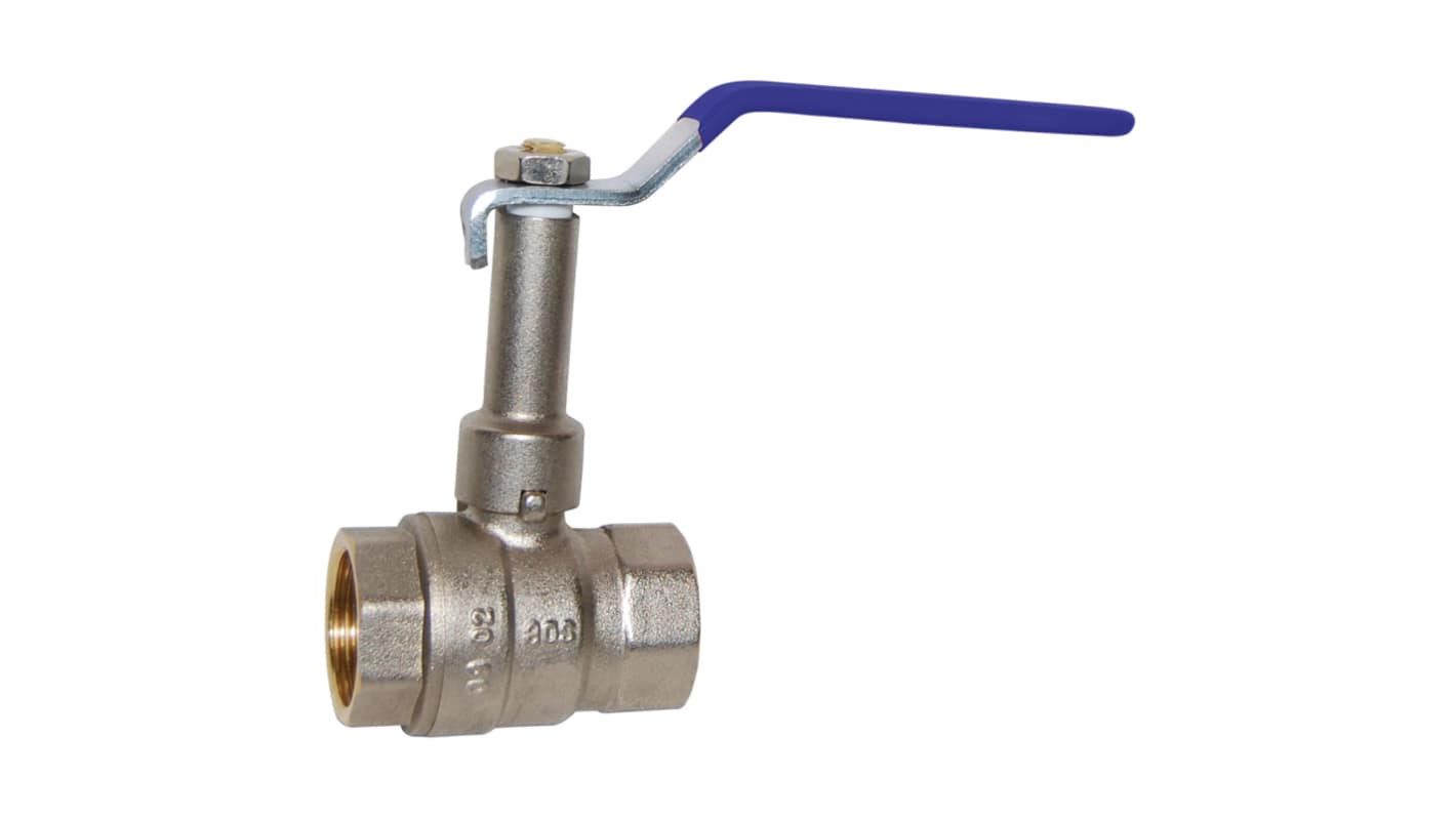 Sferaco Nickel Plated Brass Ball Valve, Ball Valve, Threaded, BSP 1 1/2in, 30bar Operating Pressure