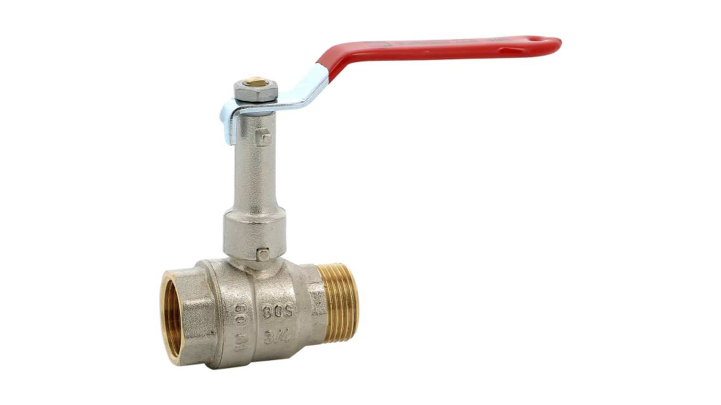 Sferaco Nickel Plated Brass Ball Valve, Ball Valve, Threaded, BSP 1 1/4in, 30bar Operating Pressure