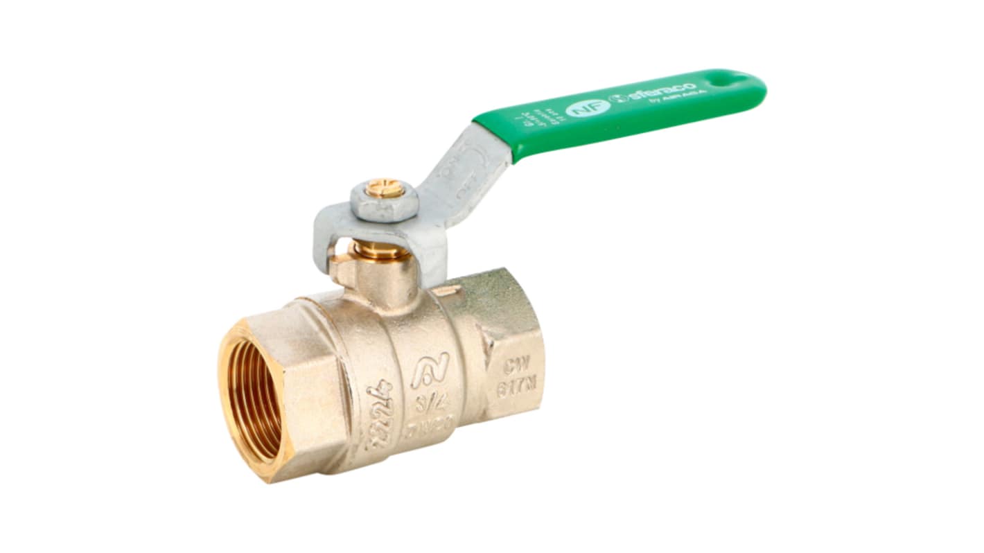 Sferaco Nickel Plated Brass Ball Valve, Ball Valve, Threaded, BSP 1 1/2in, 40bar Operating Pressure