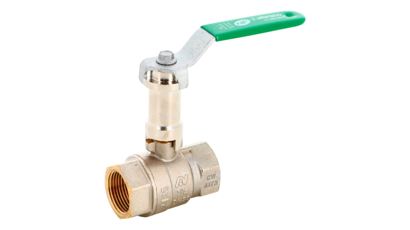 Sferaco Nickel Plated Brass Ball Valve, Ball Valve, Threaded, BSP 1 1/2in, 40bar Operating Pressure