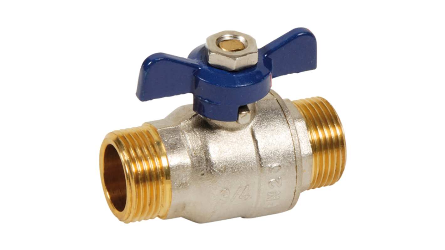 Sferaco Nickel Plated Brass Ball Valve, Ball Valve, Threaded, BSP 1in, 30bar Operating Pressure