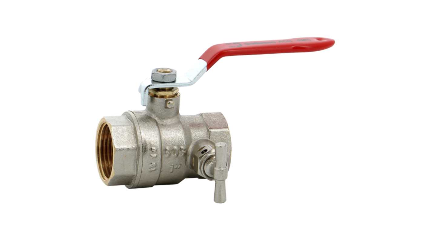 Sferaco Nickel Plated Brass Ball Valve, Ball Valve, Threaded, BSP 2in, 30bar Operating Pressure