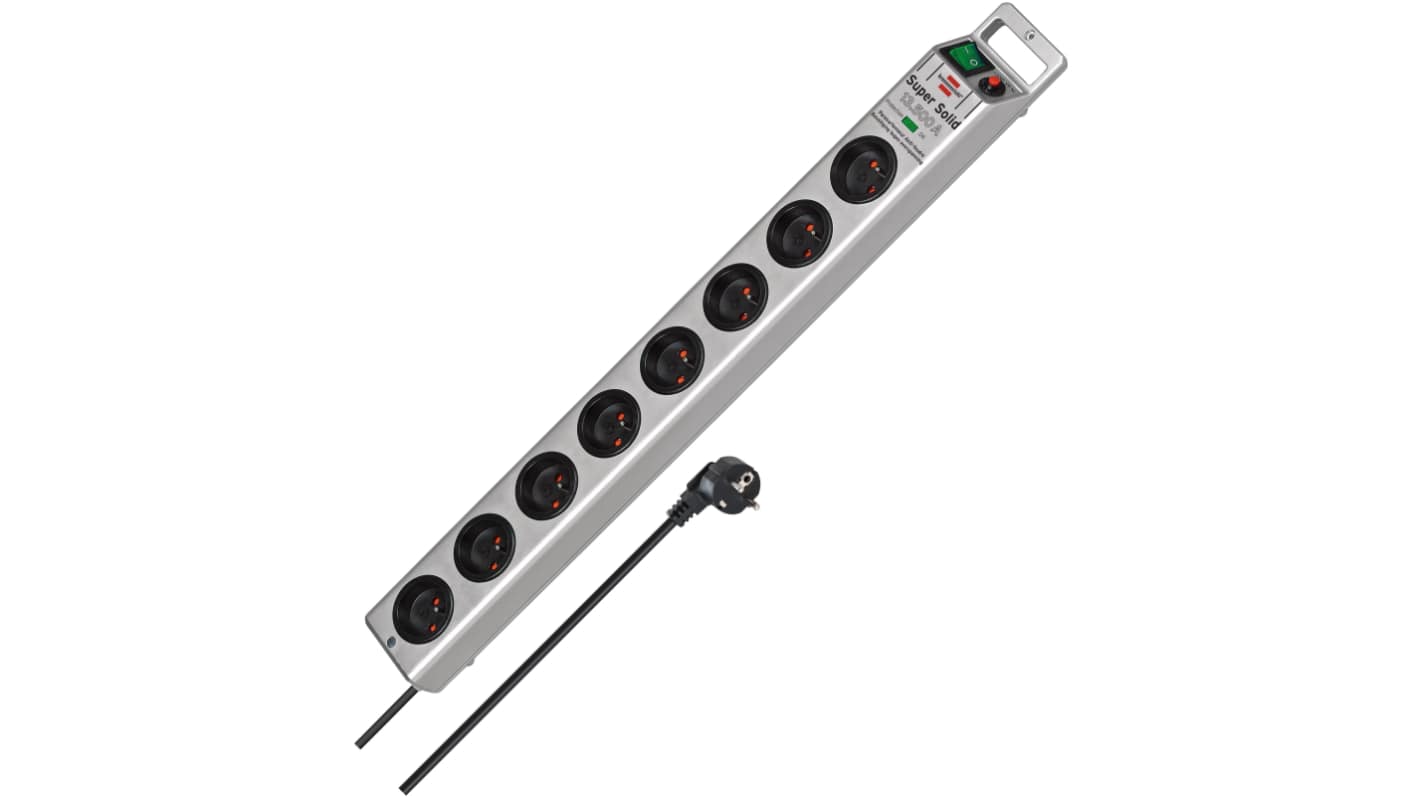 brennenstuhl 2.5m 8 Socket Type E - French Extension Lead, 230 V, IP20