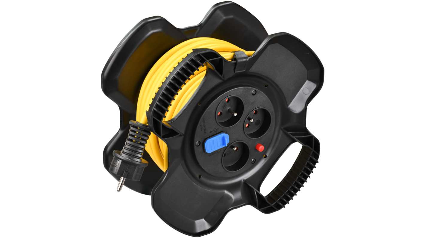 brennenstuhl 15m 3 Socket Type E - French Cable Reel Open Reel, 230 V, IP20