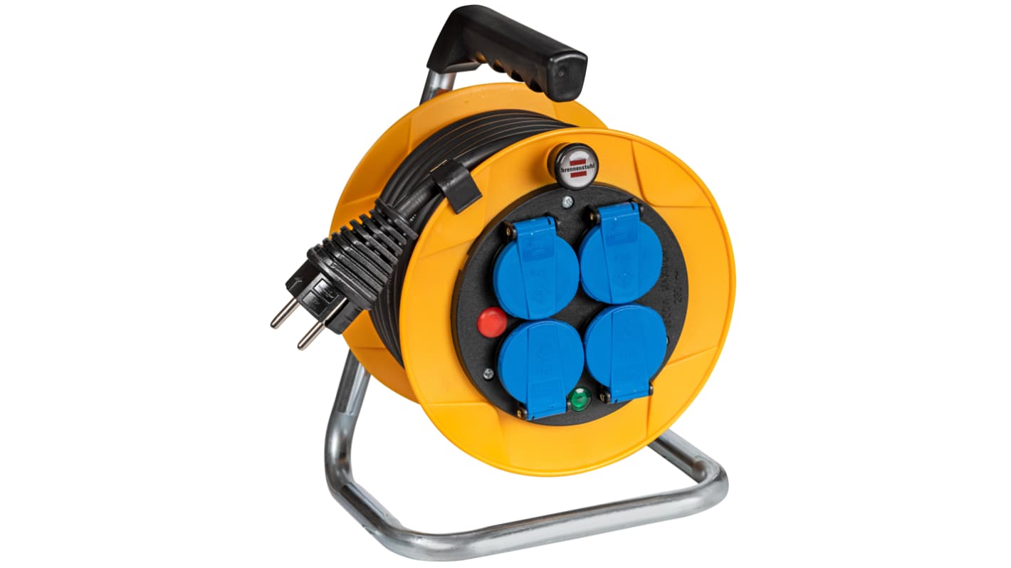 brennenstuhl 10m 4 Socket Type E - French Cable Reel Open Reel, 230 V, IP44