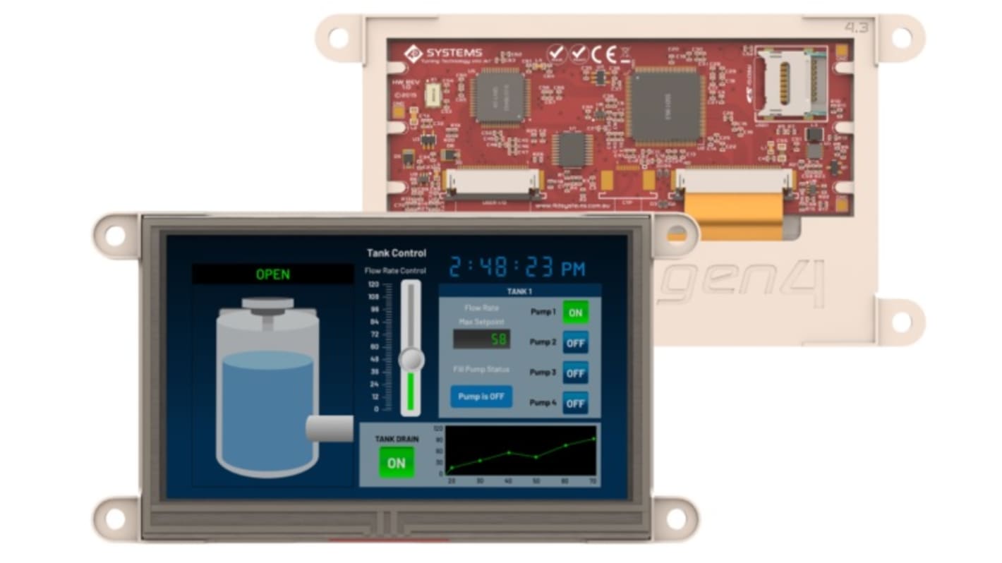 4D Systems gen4-uLCD-43DT-SB TFT LCD Colour Display / Touch Screen, 4.3in, 480 x 272pixels