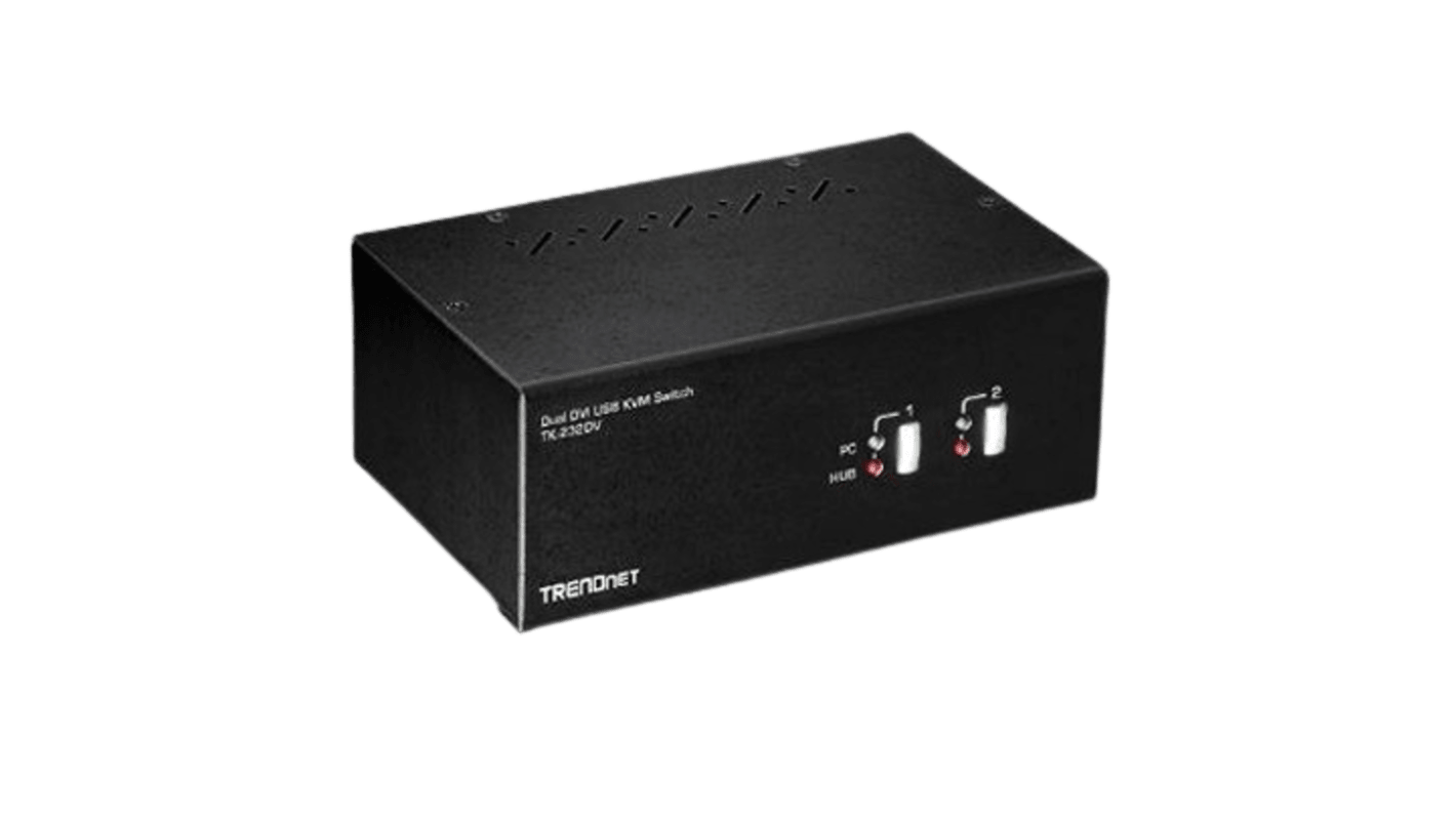 Trendnet 2 Port Dual Monitor USB DVI KVM Switch, 3.5 mm Jack 2048 x 1536 Maximum Resolution