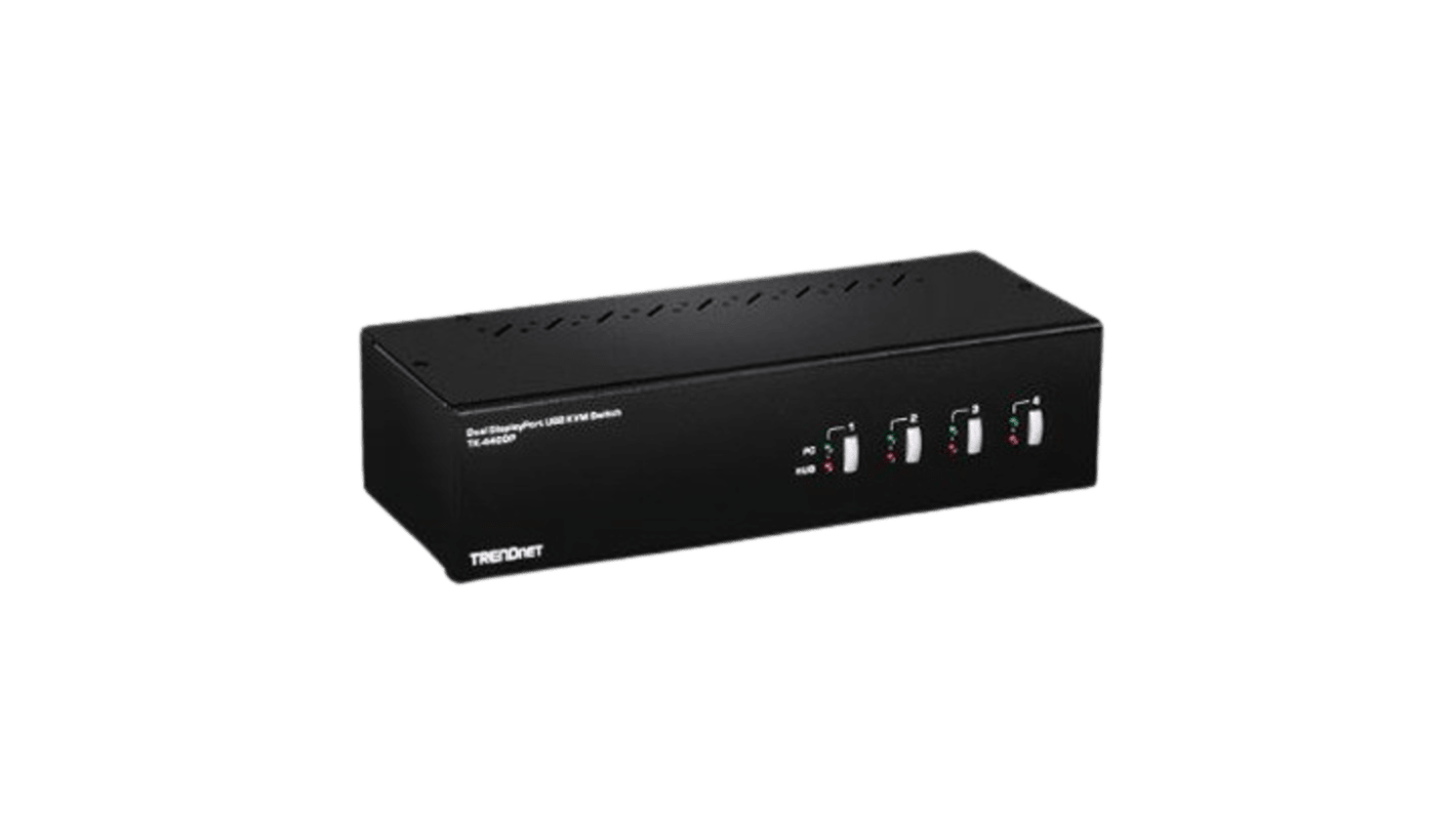 Trendnet 2 Port Dual Monitor USB DisplayPort KVM Switch, 3.5 mm Jack 3840 x 2160 Maximum Resolution