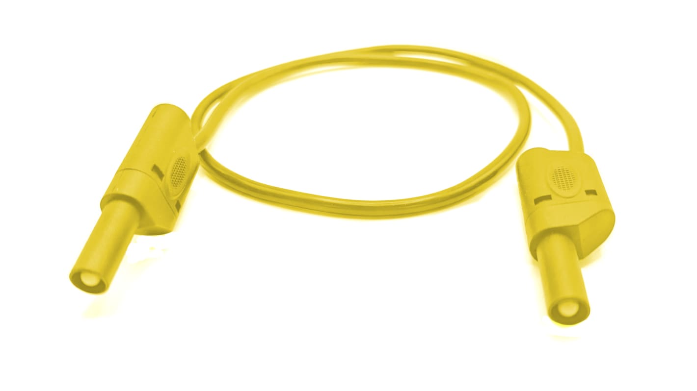 Mueller Electric Test lead, 32A, 600(CATIII) V, 1000(CATII) V, Yellow, 1.5m Lead Length