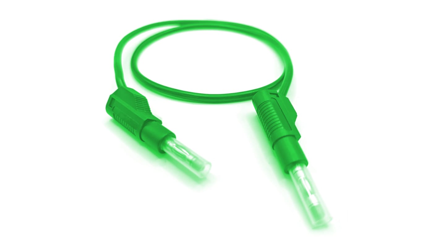 Mueller Electric Test lead, 32A, 600V, Green, 0.5m Lead Length