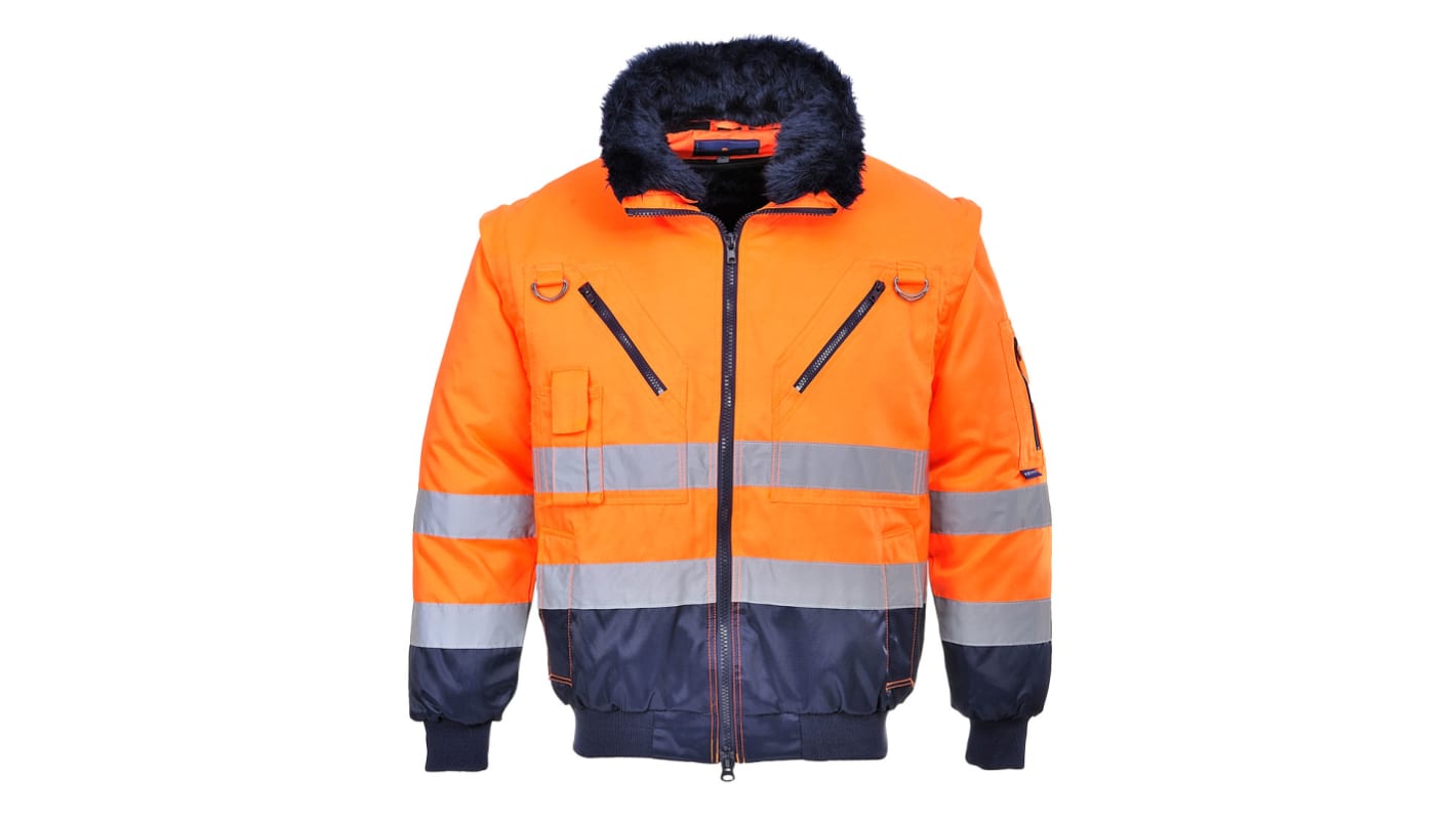 Portwest PJ50 Orange/Navy Unisex Hi Vis Jacket, S