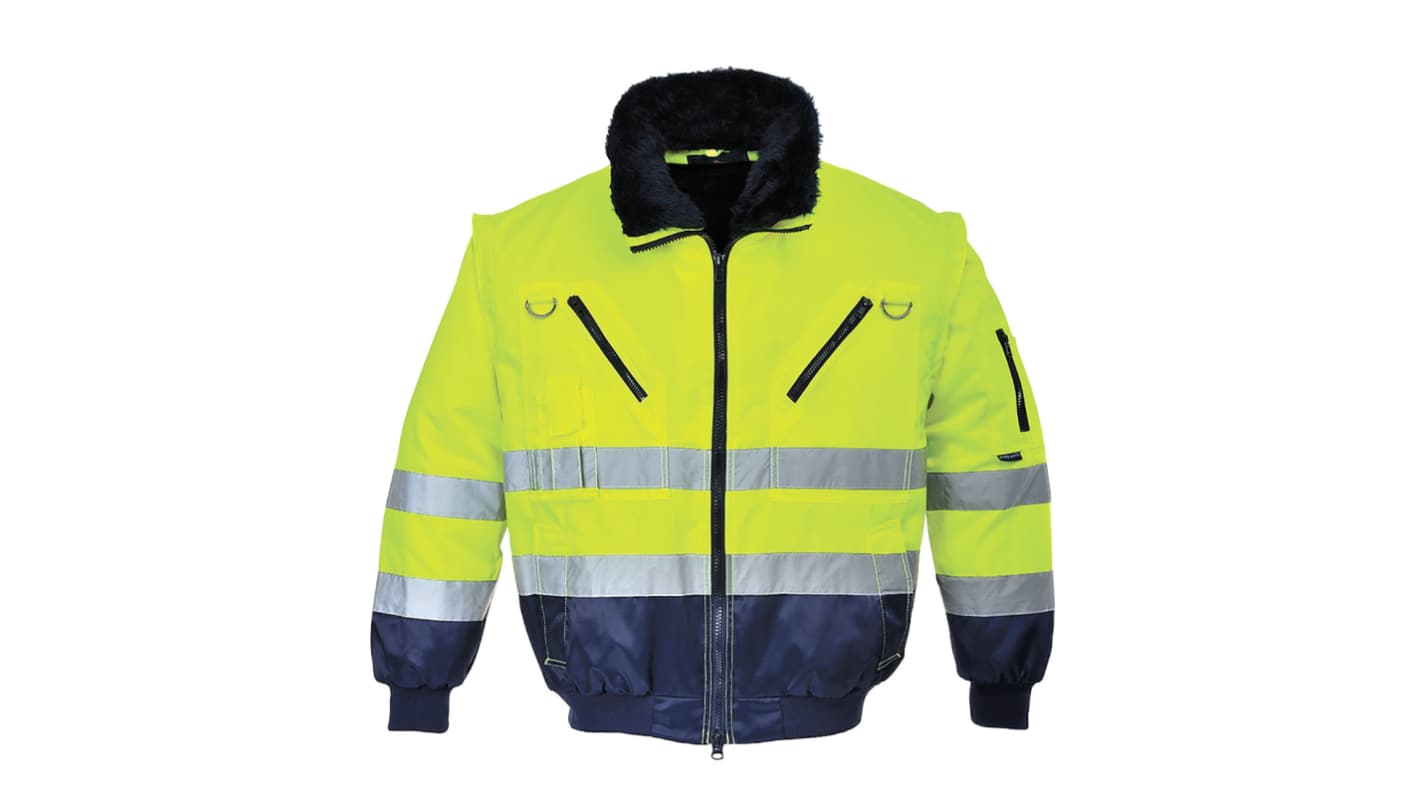 Portwest PJ50 Yellow/Navy Unisex Hi Vis Jacket, S