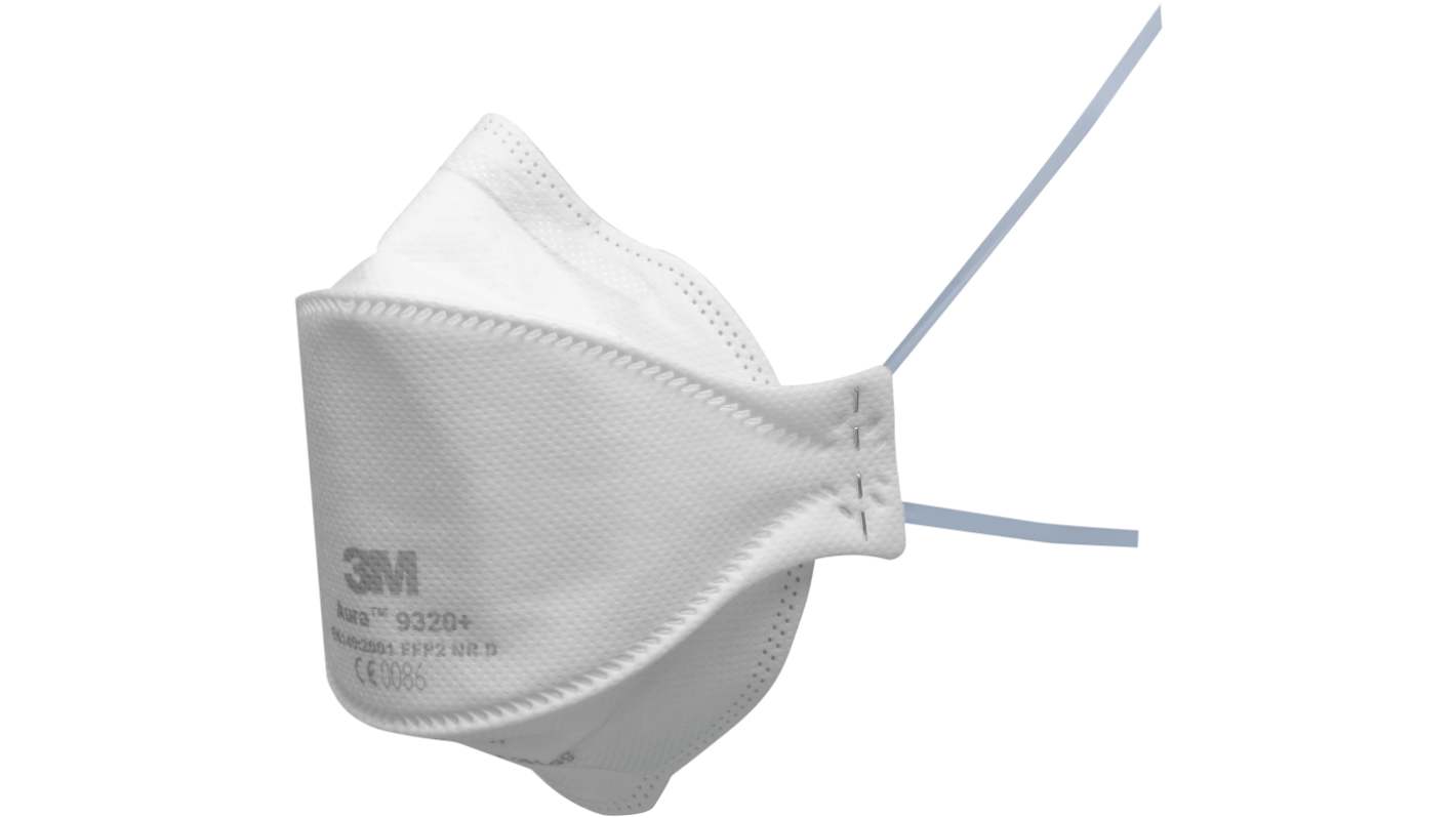 3M 9300+ Series Respirator Mask for General Purpose Protection, FFP2, Non-Valved, Fold Flat 5Each per Package