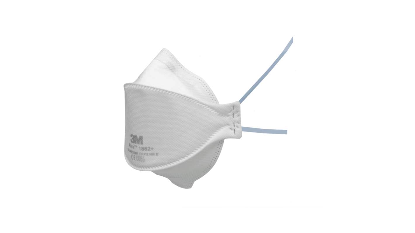 3M Aura 1800+ Series Respirator Mask for General Purpose Protection, FFP2, Non-Valved, Fold Flat 120Each per Package