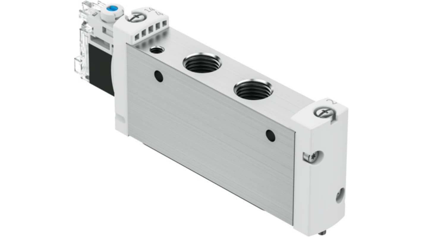 Festo 5/2-Way, Monostable Pneumatic Solenoid Valve - Electrical G 1/4 VUVG Series 24V dc