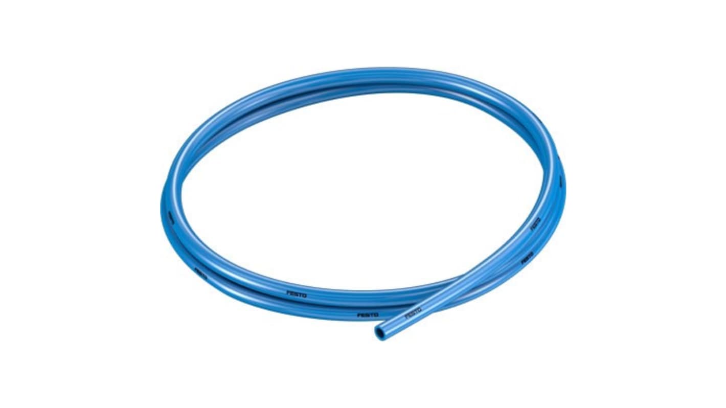 Festo PUN TPE, Flexible Tubing, 4mm ID, 6mm OD, Blue