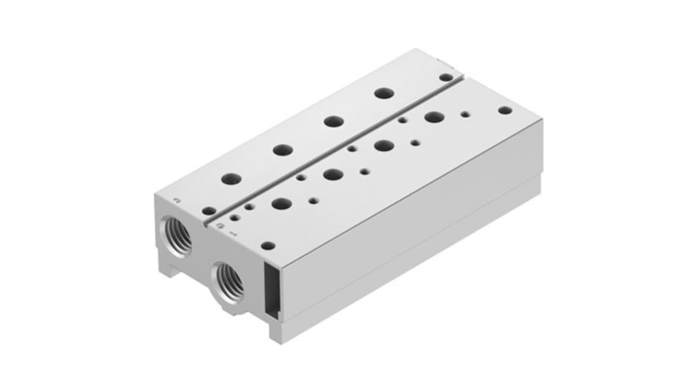 Festo VABM-B10 series 4 station NPT 1/2 Manifold for use with Solenoid And Pneumatic Valve, 8026424