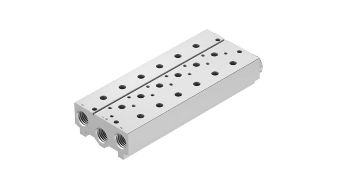 Festo VABM-B10 series 6 station NPT 1/2 Manifold for use with Solenoid And Pneumatic Valve, 8026390