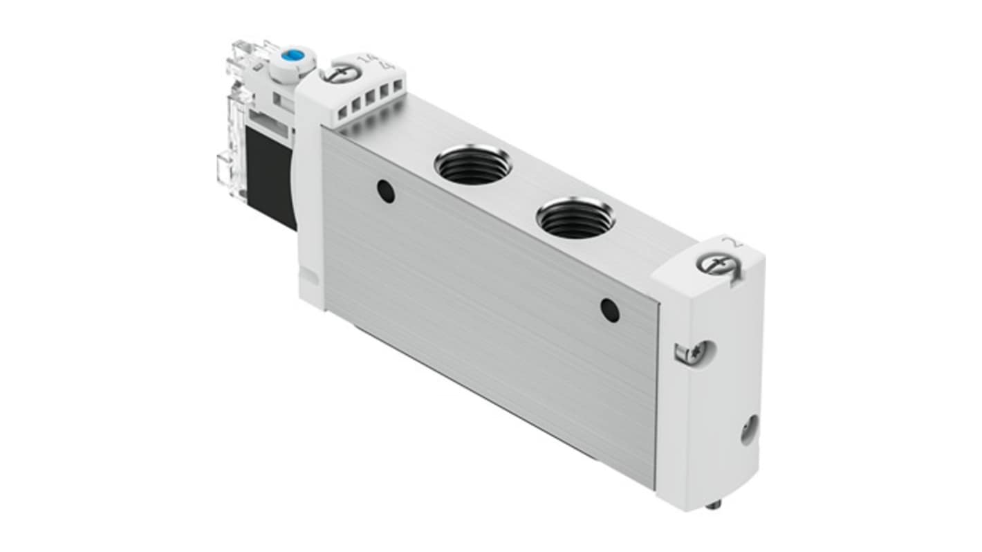 Festo 5/2-Way, Monostable Pneumatic Solenoid Valve - Electrical G 1/4 VUVG Series 24V dc