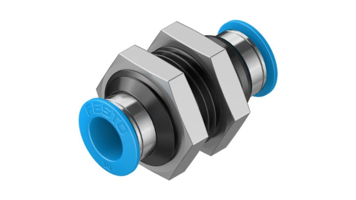 Festo QSS Series Bulkhead, 10 mm to 10 mm, Tube-to-Tube Connection Style, 130791