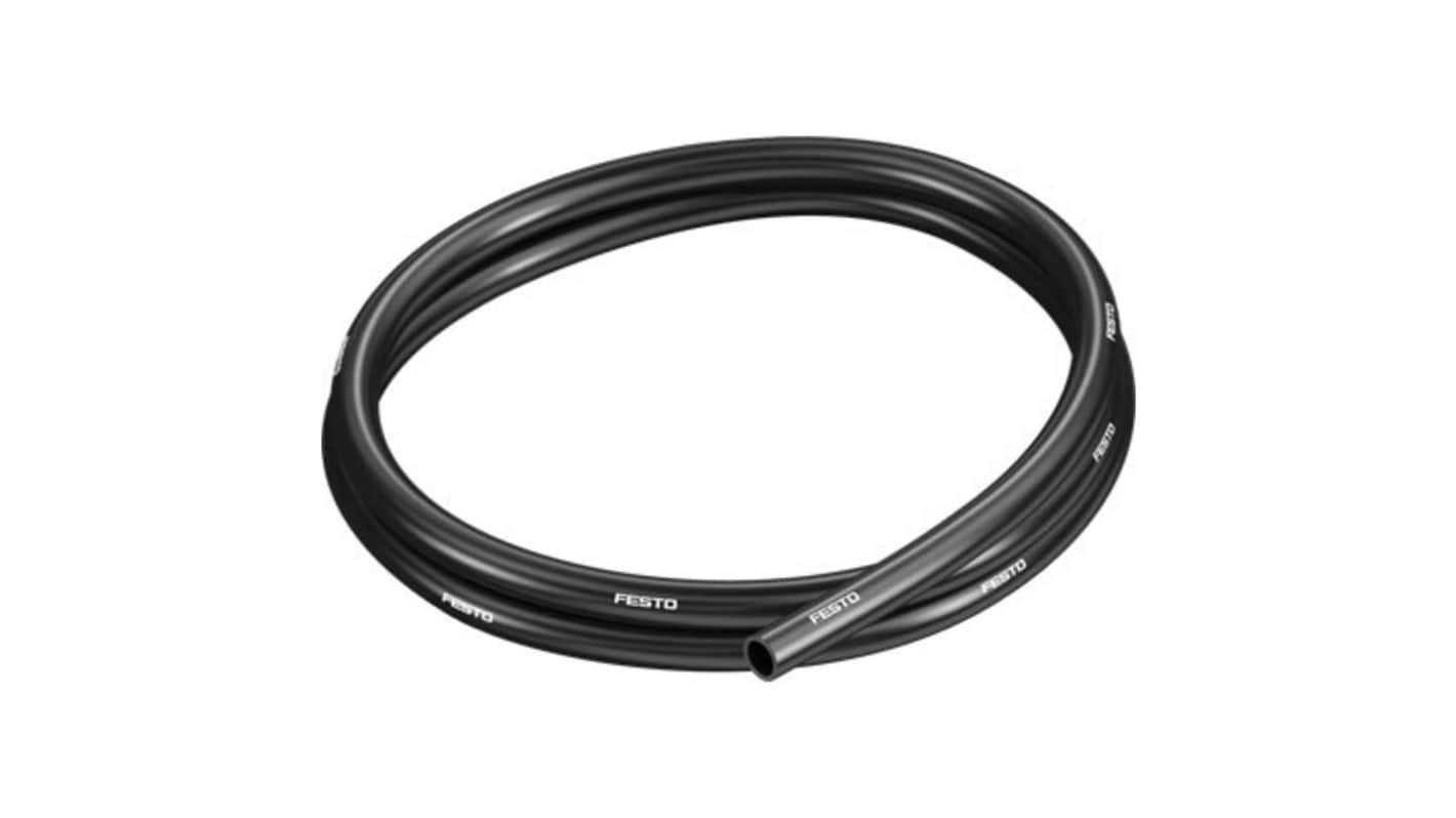 Festo PUN TPE, Flexible Tubing, 7mm ID, 10mm OD, Black