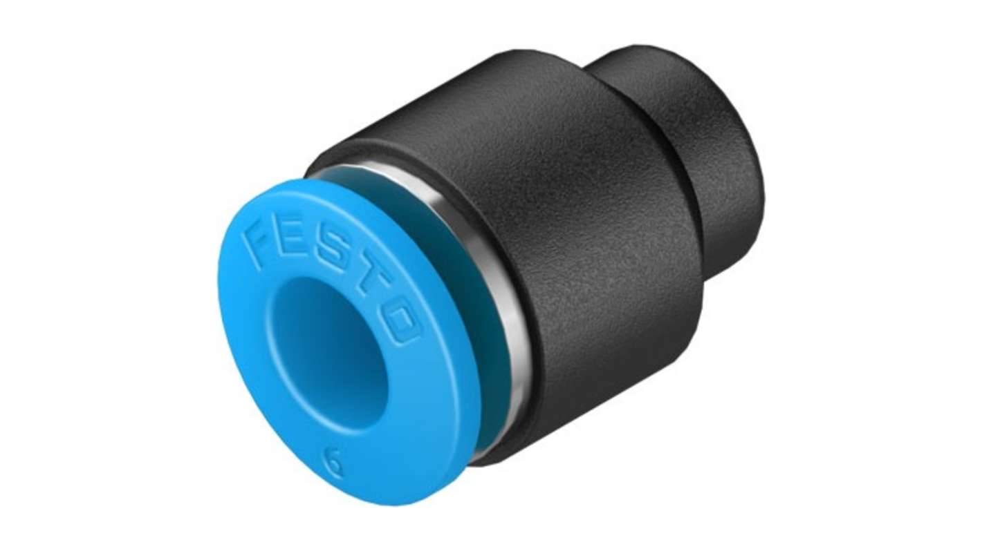 Festo QSC Series Push-in Fitting, 1/4 in, Push-in Connection Style, 153830