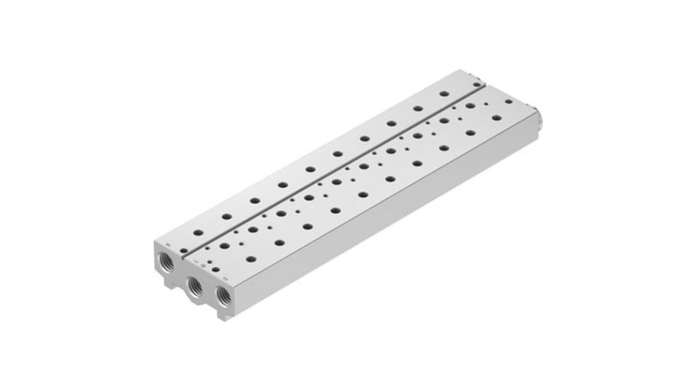 Festo VABM-B10 series 10 station NPT 3/8 Manifold for use with Solenoid And Pneumatic Valve, 8026278