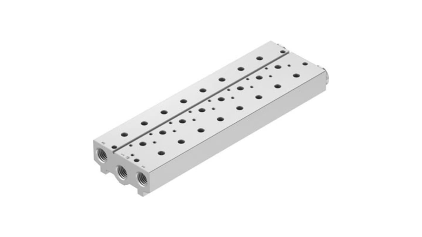 Festo VABM-B10 series 8 station NPT 3/8 Manifold for use with Solenoid And Pneumatic Valve, 8026276