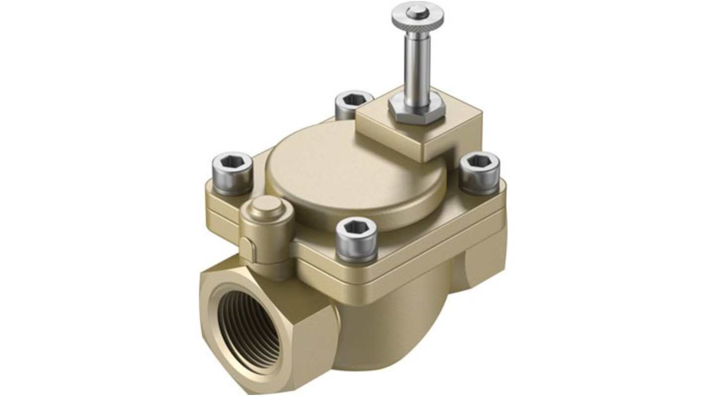 Festo 2/2-Way, Closed, Monostable Pneumatic Solenoid Valve - Electrical NPT 1 VZWM Series